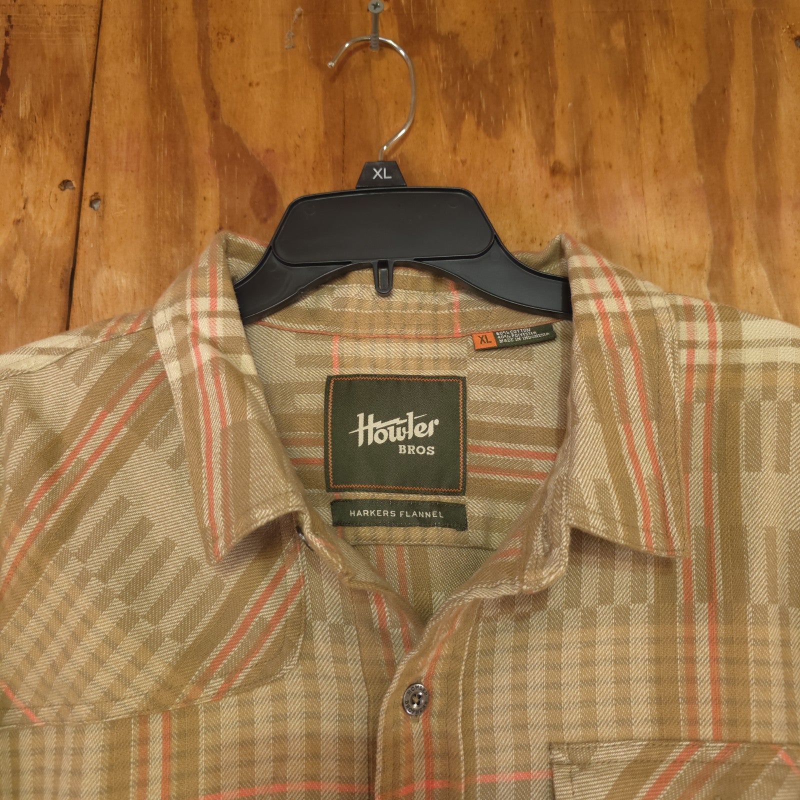 Howler Brothers Flannel Shirt Men XL Button Up Brown Plaid - NEW  DAD DENIM