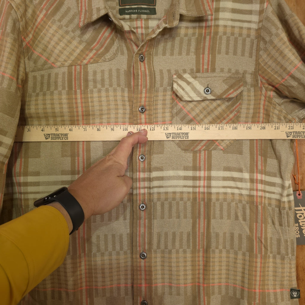 Howler Brothers Flannel Shirt Men’s Large Button Up Brown Plaid - NEW  DAD DENIM