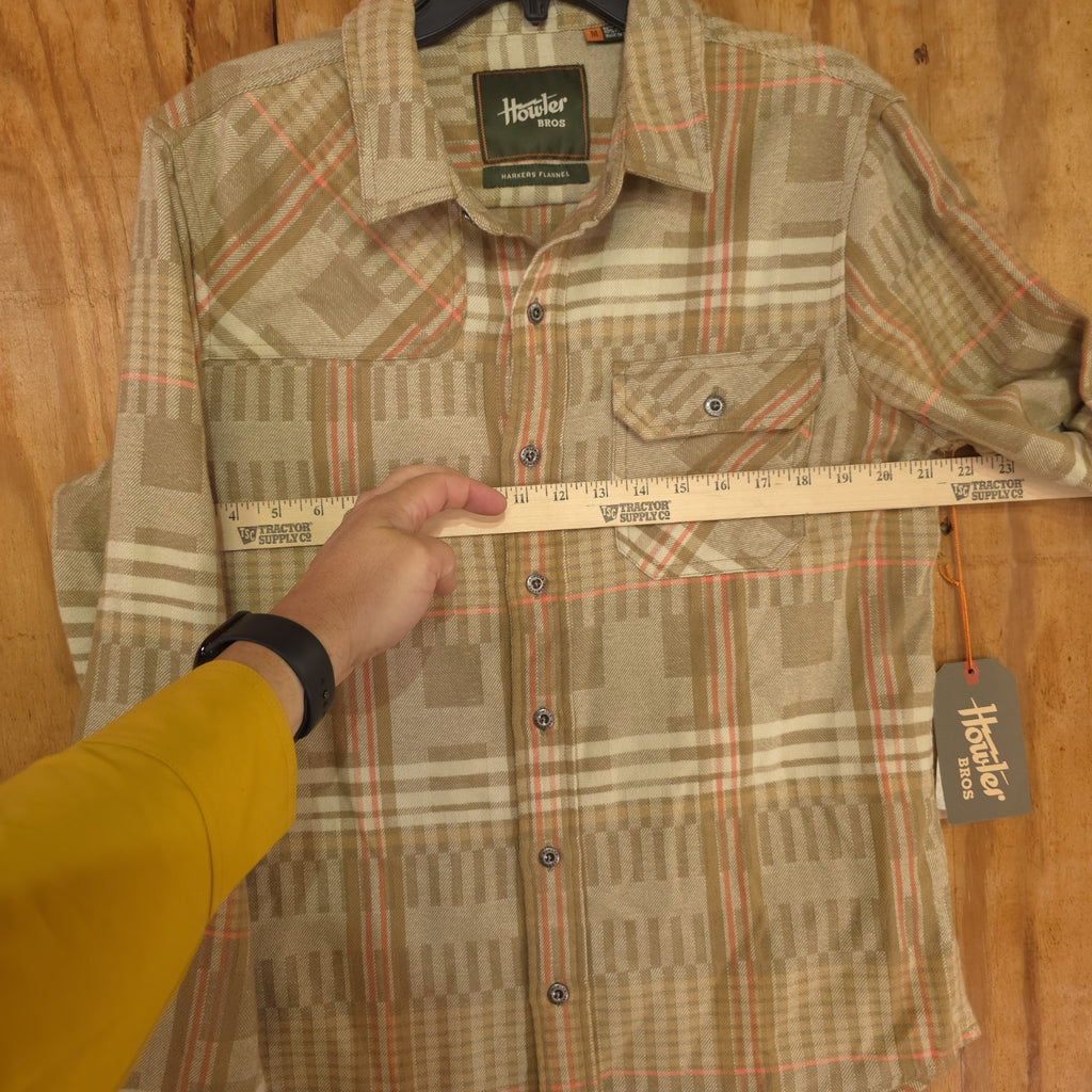 Howler Brothers Flannel Shirt Mens Medium Button Up Brown Plaid - NEW  DAD DENIM