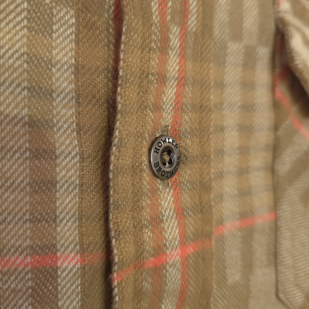 Howler Brothers Flannel Shirt Men’s Large Button Up Brown Plaid - NEW  DAD DENIM