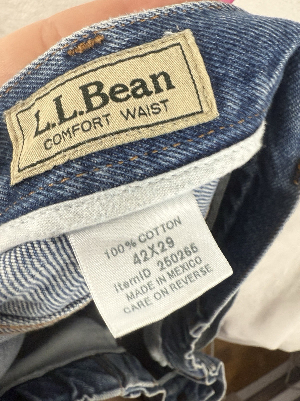 LL Bean Jeans Men’s 42x29 Blue Straight Leg Big Tall Comfort Waist Dad Denim