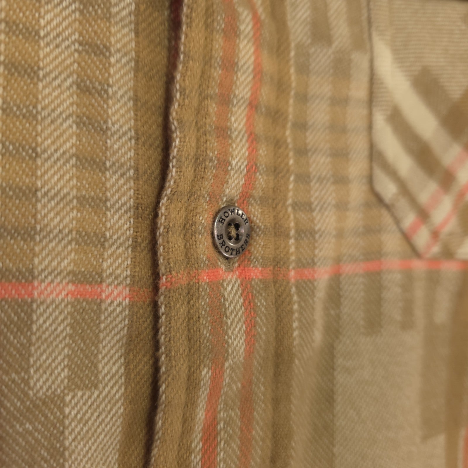 Howler Brothers Flannel Shirt Mens Medium Button Up Brown Plaid - NEW  DAD DENIM