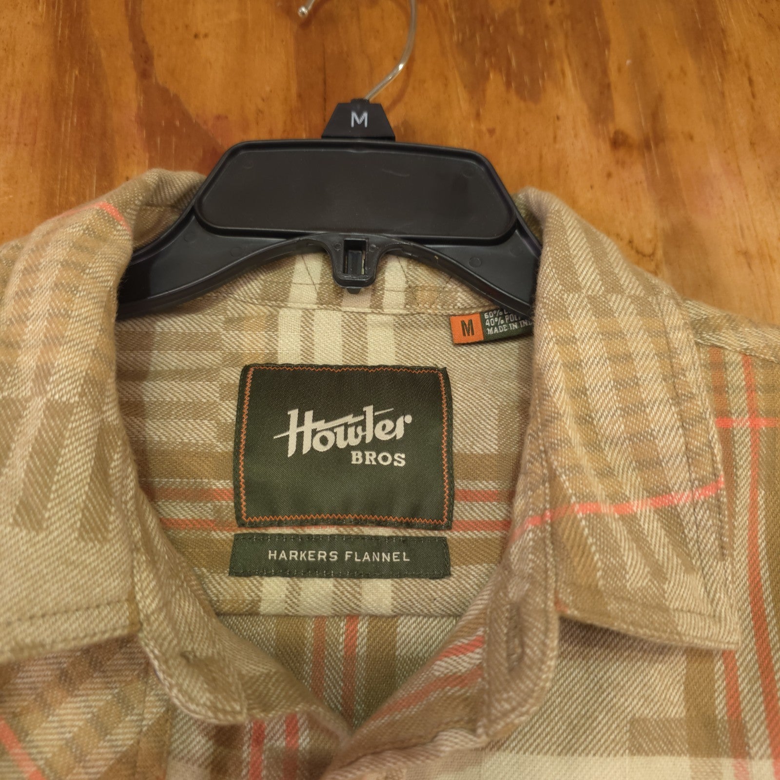 Howler Brothers Flannel Shirt Mens Medium Button Up Brown Plaid - NEW  DAD DENIM