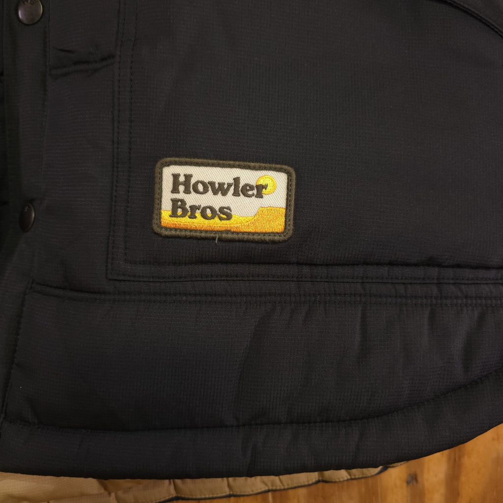 Howler Bros Vest Rounder Button Up Quilted Men's XL Black Teal-Green - DAD DENIM