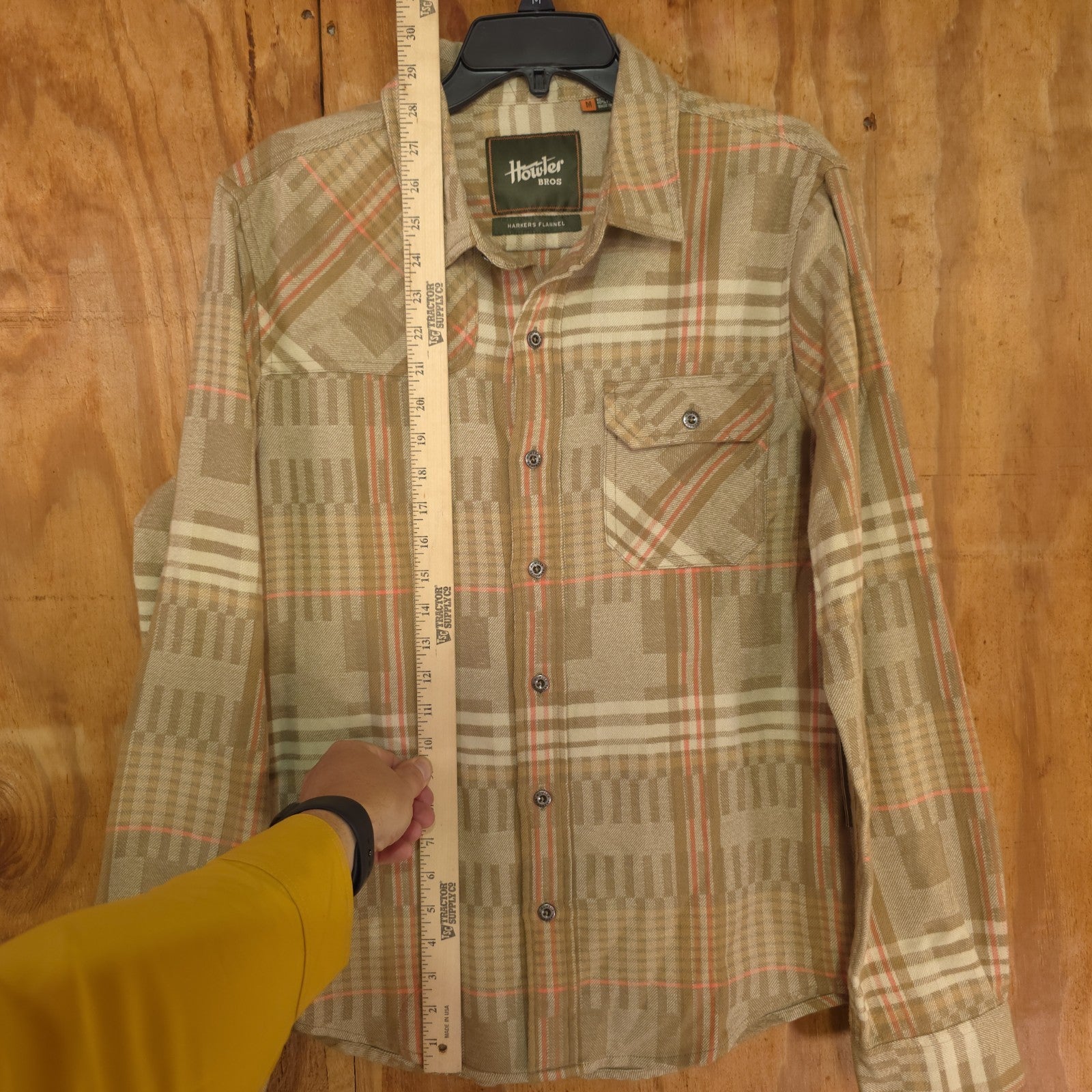 Howler Brothers Flannel Shirt Mens Medium Button Up Brown Plaid - NEW  DAD DENIM