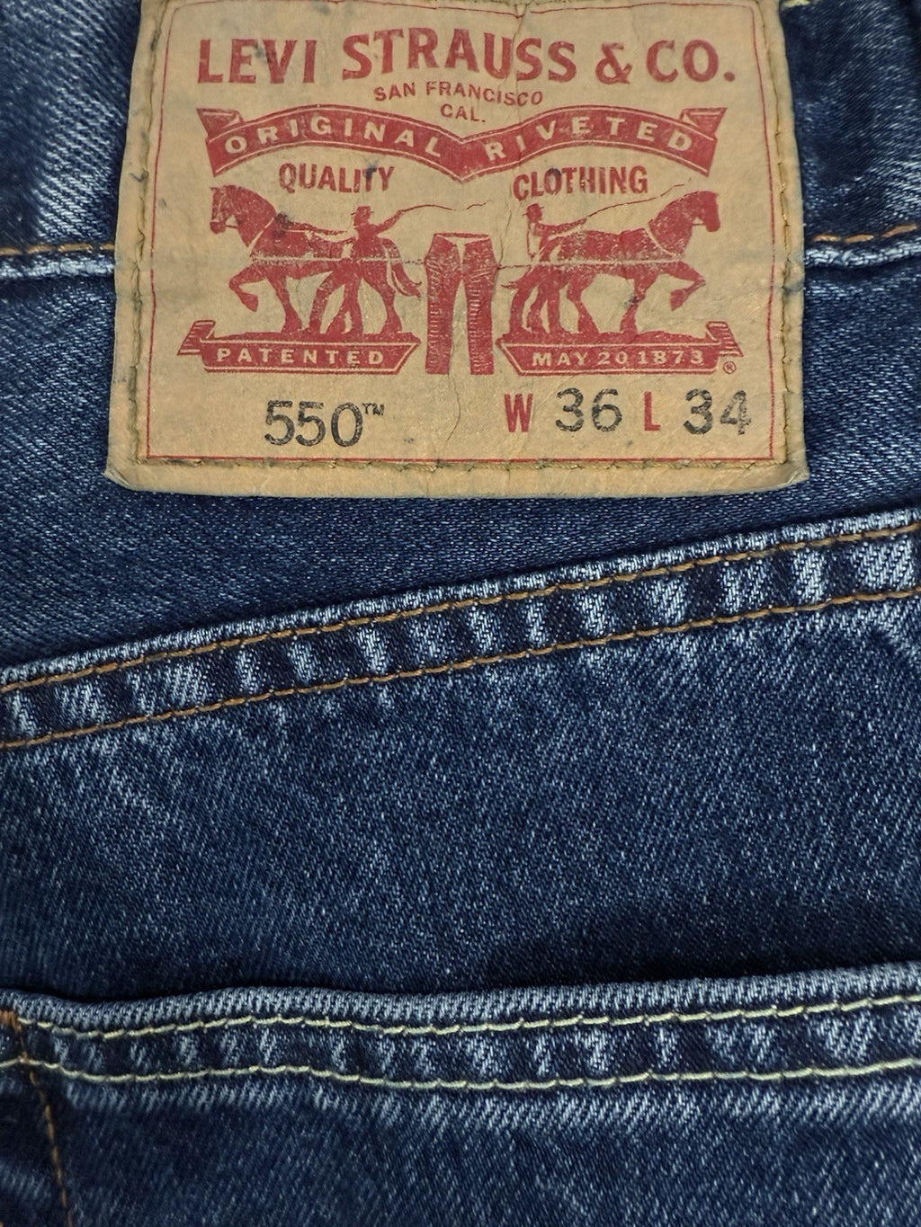 Levi’s 550 Jeans 36x35 Men’s Blue Levis Tapered Denim - DAD DENIM