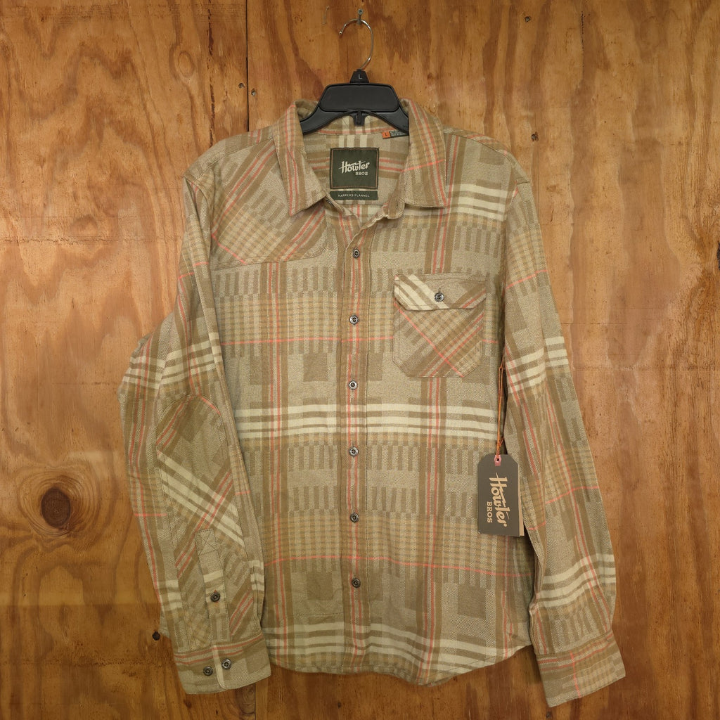 Howler Brothers Flannel Shirt Men’s Large Button Up Brown Plaid - NEW  DAD DENIM