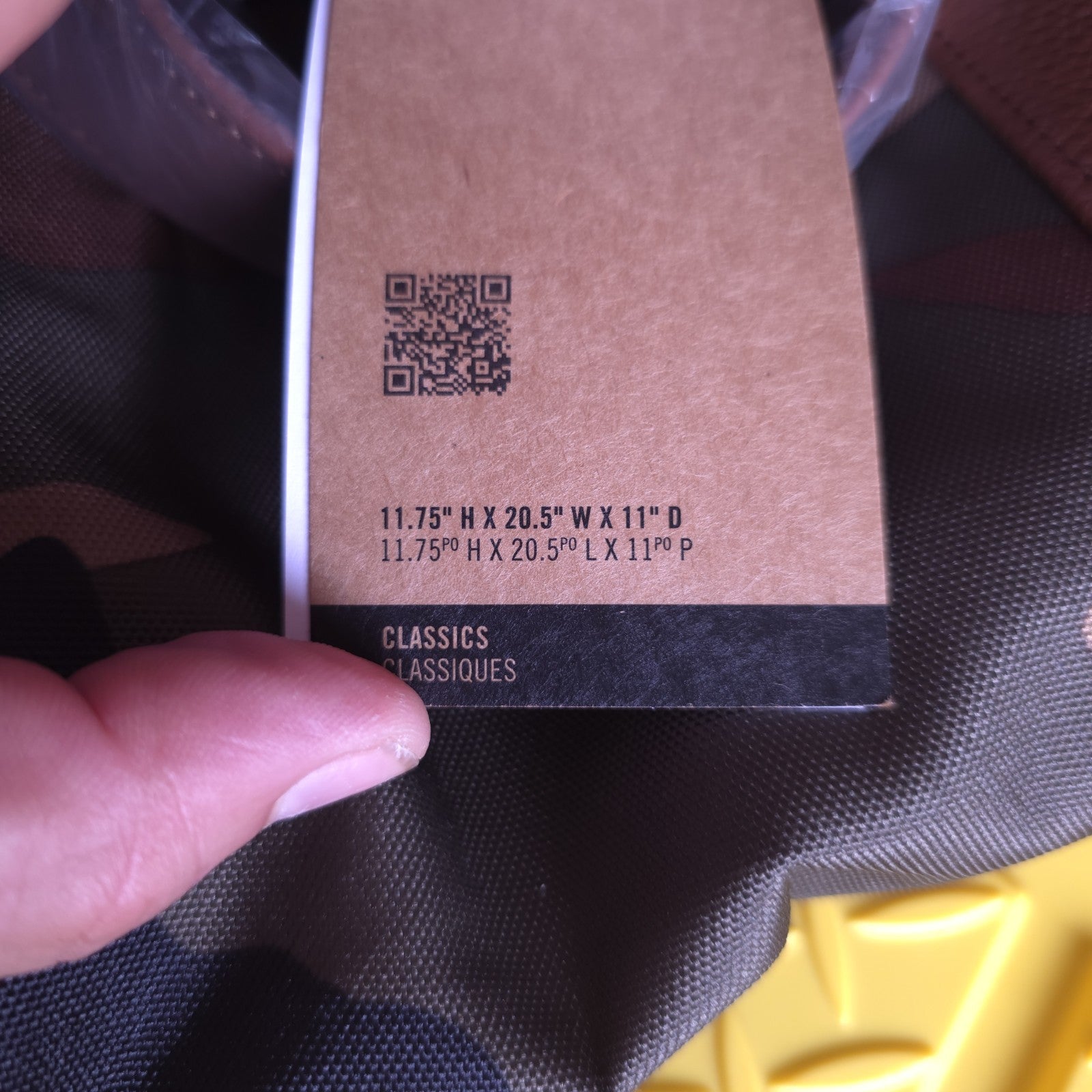 Herschel Novel Duffle Woodland Camo FAUX Leather and Shoulder Strap - DAD DENIM