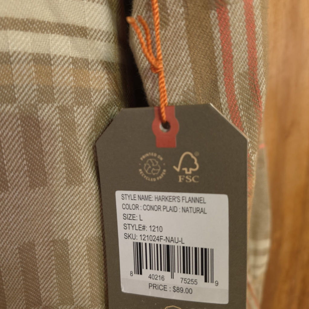 Howler Brothers Flannel Shirt Men’s Large Button Up Brown Plaid - NEW  DAD DENIM