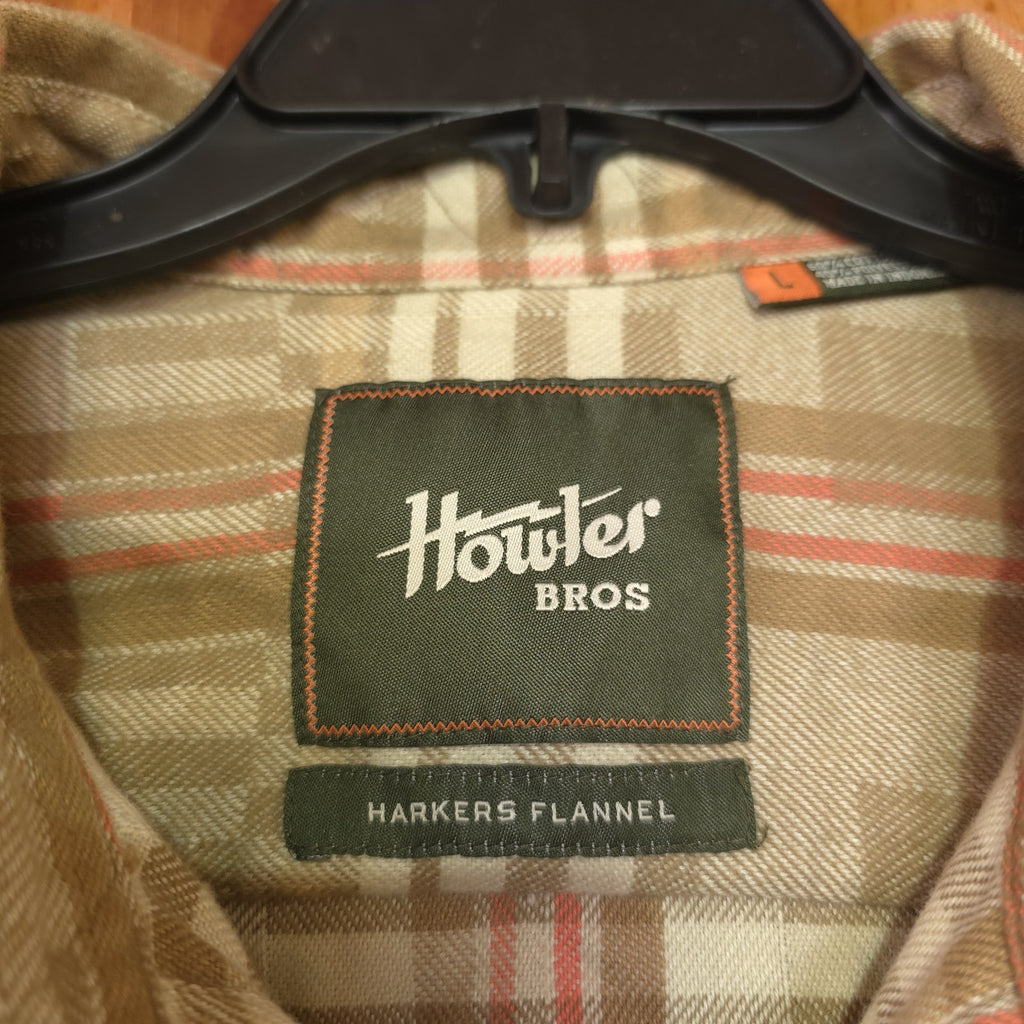 Howler Brothers Flannel Shirt Men’s Large Button Up Brown Plaid - NEW  DAD DENIM