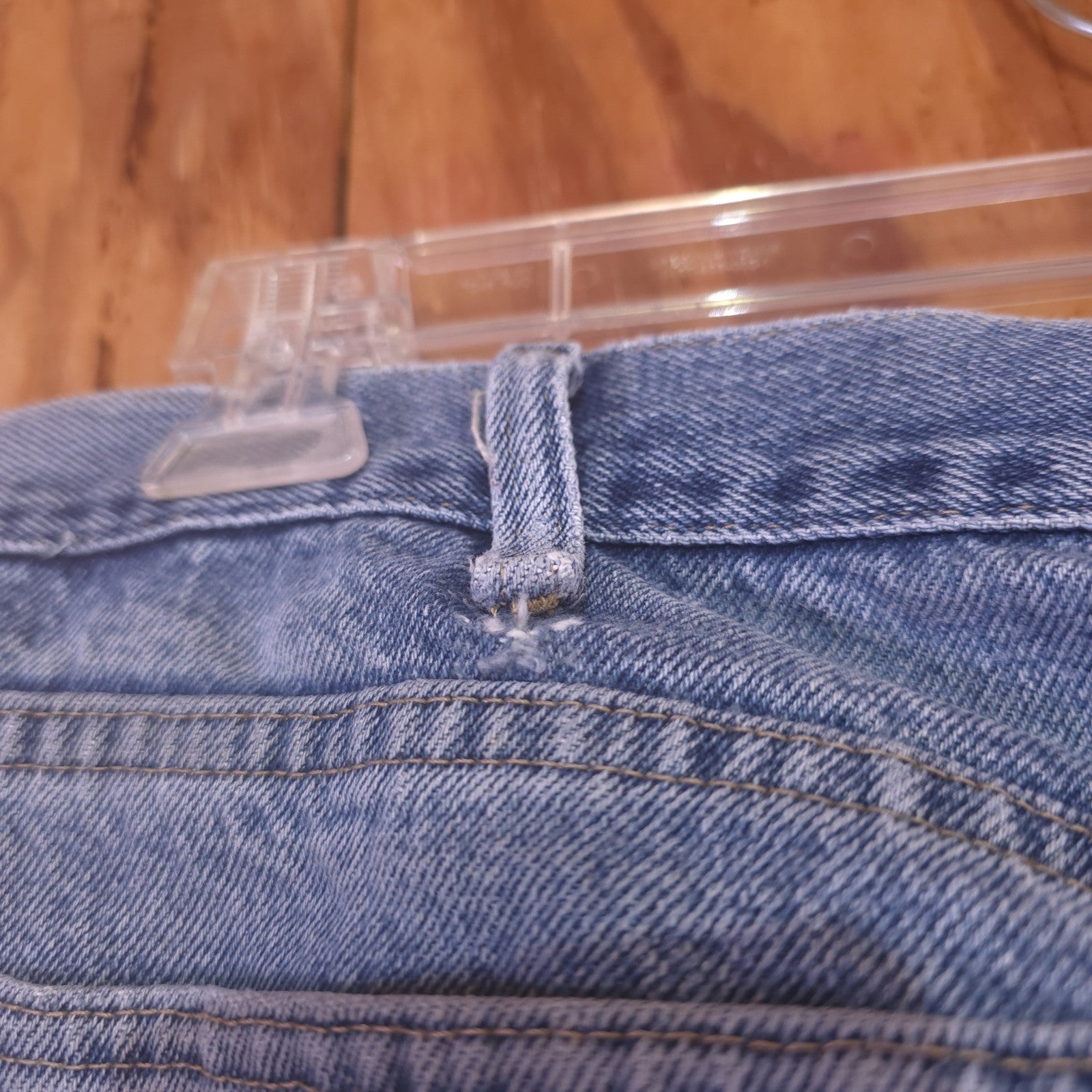 Destroyed Wrangler Blue Jeans Men’s 36x30 Vintage Distressed Denim - DAD DENIM